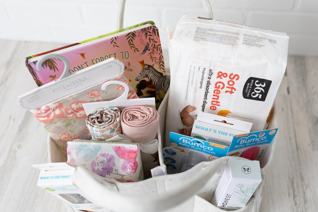 DIY baby shower gift basket