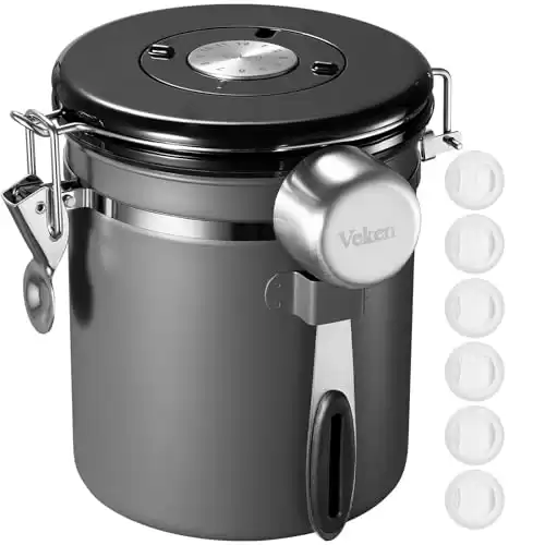 Veken Coffee Canister, Airtight Stainless Steel Kitchen Food Storage Container