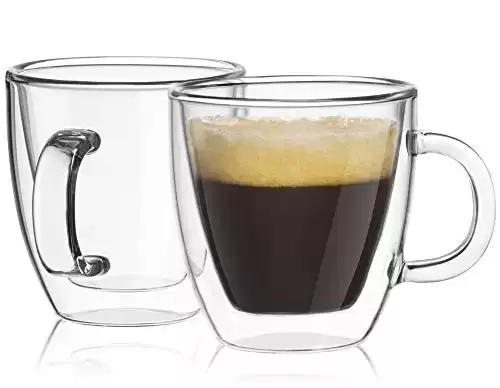Double Wall Insulated Glasses Espresso Mugs (Set of 2)