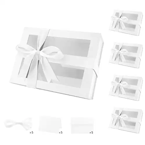 5 White Gift Boxes with Windows