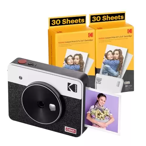 KODAK Mini Shot 3 Retro 4PASS 2-in-1 Instant Digital Camera and Photo Printer