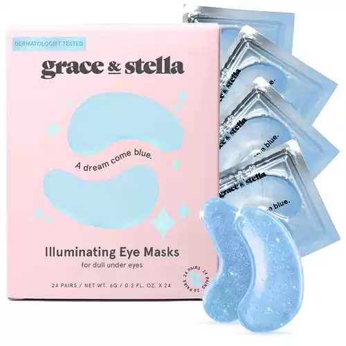 grace & stella Award Winning Under Eye Mask (Blue, 24 Pairs)