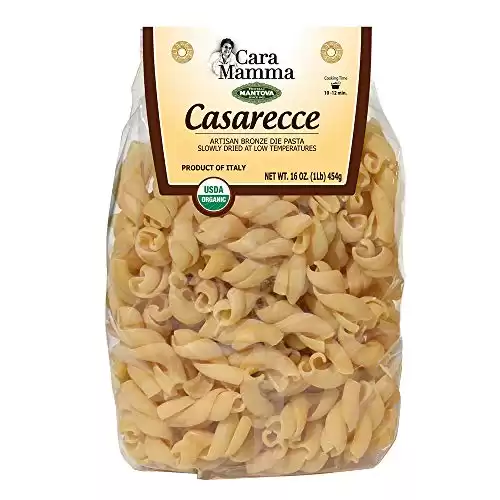 Mantova Organic Italian Specialty Pasta, Caserecce (2 packs of 1 lb. each) - Artisan Pasta, Non-GMO, Vegan, Kosher Certified, and Imported From Italy, Premium Quality