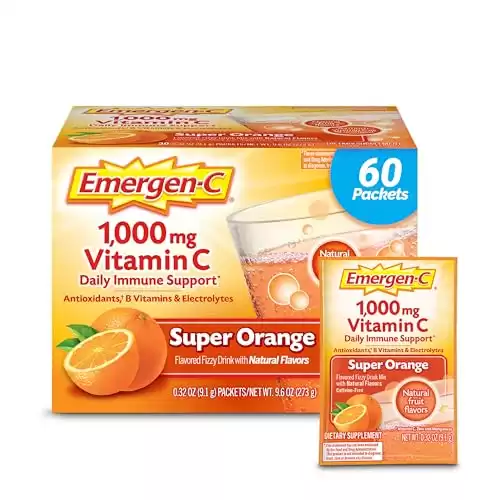 Emergen-C 1000mg Vitamin C Powder for Daily Immune Support Caffeine Free