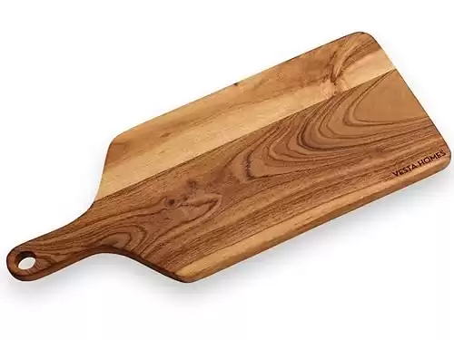 Vesta Homes Wooden Cutting Board for Kitchen/Chopping/Serving Board, Platter for Vegetables, Cheese and Charcuterie | Acacia Wood |16 * 7 Inches | Handmade in India