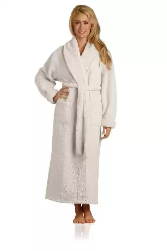 Plush Microfiber Fleece Robe | Super Soft & Warm | Lightweight | Full Length