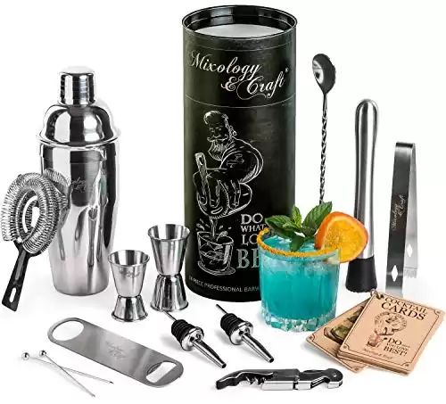 6. Mixology Bartender Kit: 14-Piece Cocktail Shaker Set