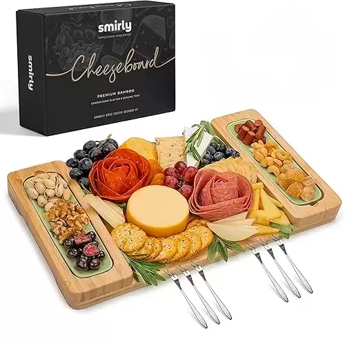 8. Charcuterie Boards Gift Set: Charcuterie Board Set, Bamboo Cheese Board Set